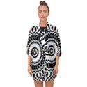 Circular Concentric Radial Symmetry Abstract Half Sleeve Chiffon Kimono View1