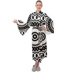 Circular Concentric Radial Symmetry Abstract Maxi Velvet Kimono by Jancukart