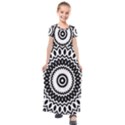 Circular Concentric Radial Symmetry Abstract Kids  Short Sleeve Maxi Dress View1