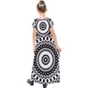 Circular Concentric Radial Symmetry Abstract Kids  Short Sleeve Maxi Dress View2