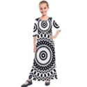 Circular Concentric Radial Symmetry Abstract Kids  Quarter Sleeve Maxi Dress View1