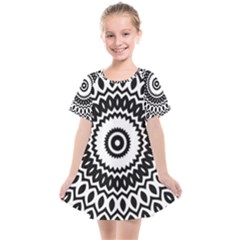 Circular Concentric Radial Symmetry Abstract Kids  Smock Dress