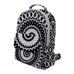 Circular Concentric Radial Symmetry Abstract Flap Pocket Backpack (large)