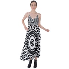 Circular Concentric Radial Symmetry Abstract Tie Back Maxi Dress by Jancukart