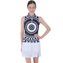 Circular Concentric Radial Symmetry Abstract Women s Sleeveless Polo Tee View1