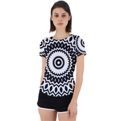 Circular Concentric Radial Symmetry Abstract Back Cut Out Sport Tee