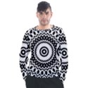 Circular Concentric Radial Symmetry Abstract Men s Long Sleeve Raglan Tee View1