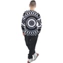 Circular Concentric Radial Symmetry Abstract Men s Long Sleeve Raglan Tee View2