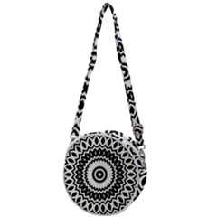 Circular Concentric Radial Symmetry Abstract Crossbody Circle Bag