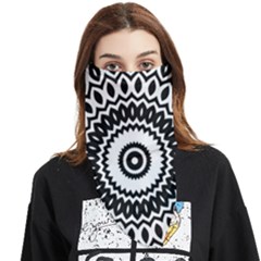 Circular Concentric Radial Symmetry Abstract Face Covering Bandana (triangle)