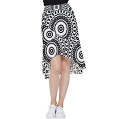 Circular Concentric Radial Symmetry Abstract Frill Hi Low Chiffon Skirt