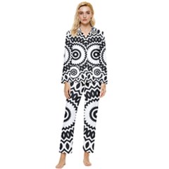 Circular Concentric Radial Symmetry Abstract Womens  Long Sleeve Velvet Pocket Pajamas Set by Jancukart