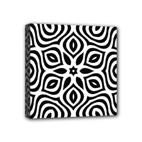 Pattern Wave Symmetry Monochrome Abstract Mini Canvas 4  X 4  (stretched) by Jancukart