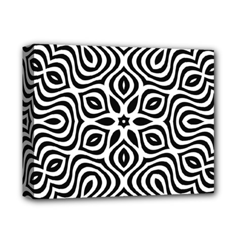 Pattern Wave Symmetry Monochrome Abstract Deluxe Canvas 14  X 11  (stretched) by Jancukart