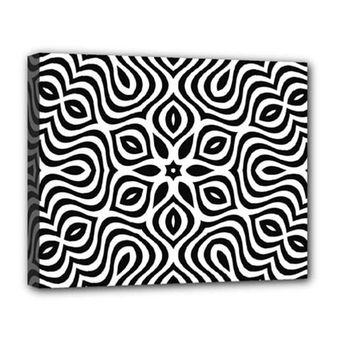 Pattern Wave Symmetry Monochrome Abstract Deluxe Canvas 20  X 16  (stretched) by Jancukart