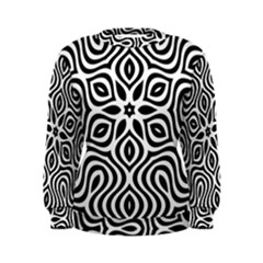 Pattern Wave Symmetry Monochrome Abstract Women s Sweatshirt