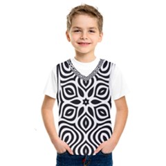 Pattern Wave Symmetry Monochrome Abstract Kids  Basketball Tank Top