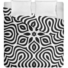 Pattern Wave Symmetry Monochrome Abstract Duvet Cover Double Side (king Size)