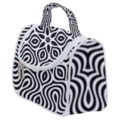 Pattern Wave Symmetry Monochrome Abstract Satchel Handbag