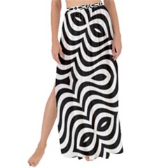 Pattern Wave Symmetry Monochrome Abstract Maxi Chiffon Tie-up Sarong