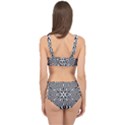 Pattern Wave Symmetry Monochrome Abstract Cage Up Bikini Set View2