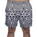 Pattern Wave Symmetry Monochrome Abstract Men s Shorts View1