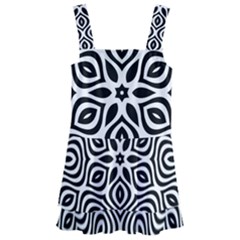 Pattern Wave Symmetry Monochrome Abstract Kids  Layered Skirt Swimsuit