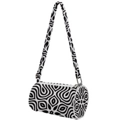 Pattern Wave Symmetry Monochrome Abstract Mini Cylinder Bag