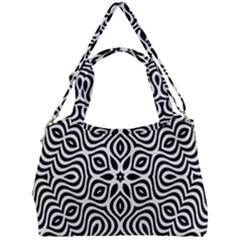 Pattern Wave Symmetry Monochrome Abstract Double Compartment Shoulder Bag by Jancukart