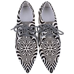 Pattern Wave Symmetry Monochrome Abstract Pointed Oxford Shoes