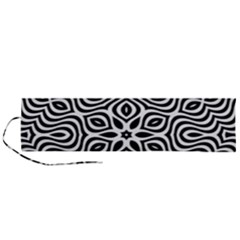 Pattern Wave Symmetry Monochrome Abstract Roll Up Canvas Pencil Holder (l)