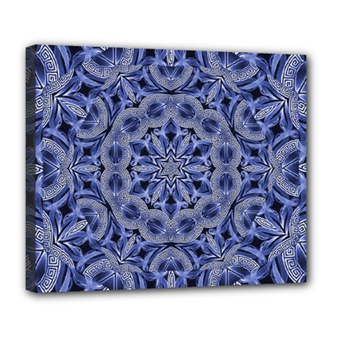 Mandala Pattern Rosette Kaleidoscope Abstract Deluxe Canvas 24  X 20  (stretched) by Jancukart