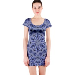 Mandala Pattern Rosette Kaleidoscope Abstract Short Sleeve Bodycon Dress by Jancukart