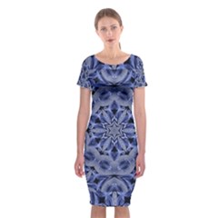 Mandala Pattern Rosette Kaleidoscope Abstract Classic Short Sleeve Midi Dress