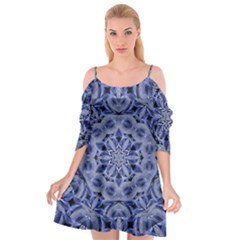 Mandala Pattern Rosette Kaleidoscope Abstract Cutout Spaghetti Strap Chiffon Dress