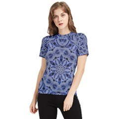 Mandala Pattern Rosette Kaleidoscope Abstract Women s Short Sleeve Rash Guard by Jancukart