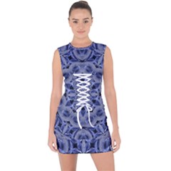 Mandala Pattern Rosette Kaleidoscope Abstract Lace Up Front Bodycon Dress