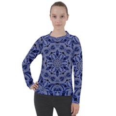 Mandala Pattern Rosette Kaleidoscope Abstract Women s Pique Long Sleeve Tee