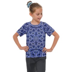 Mandala Pattern Rosette Kaleidoscope Abstract Kids  Mesh Piece Tee