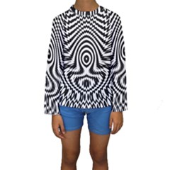 Monochrome Symmetry Abstract Kids  Long Sleeve Swimwear