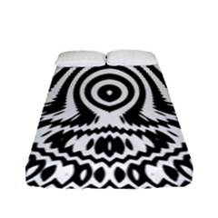 Monochrome Symmetry Abstract Fitted Sheet (full/ Double Size) by Jancukart