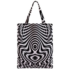 Monochrome Symmetry Abstract Zipper Classic Tote Bag