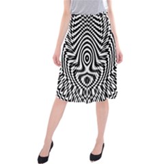 Monochrome Symmetry Abstract Midi Beach Skirt