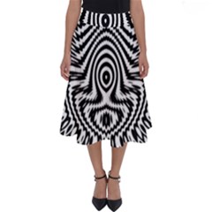 Monochrome Symmetry Abstract Perfect Length Midi Skirt