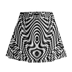 Monochrome Symmetry Abstract Mini Flare Skirt