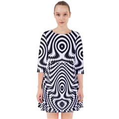 Monochrome Symmetry Abstract Smock Dress by Jancukart