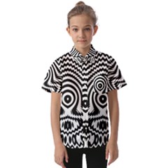 Monochrome Symmetry Abstract Kids  Short Sleeve Shirt