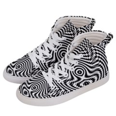 Monochrome Symmetry Abstract Women s Hi-top Skate Sneakers by Jancukart