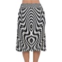 Monochrome Symmetry Abstract Velvet Flared Midi Skirt View2