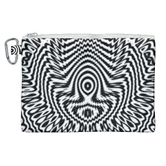 Monochrome Symmetry Abstract Canvas Cosmetic Bag (xl)